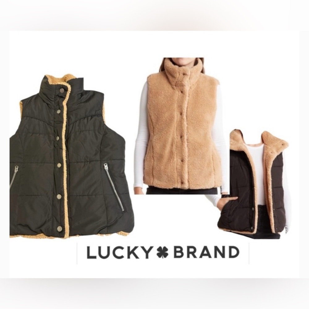 Lucky Brand Black & Tan Vest